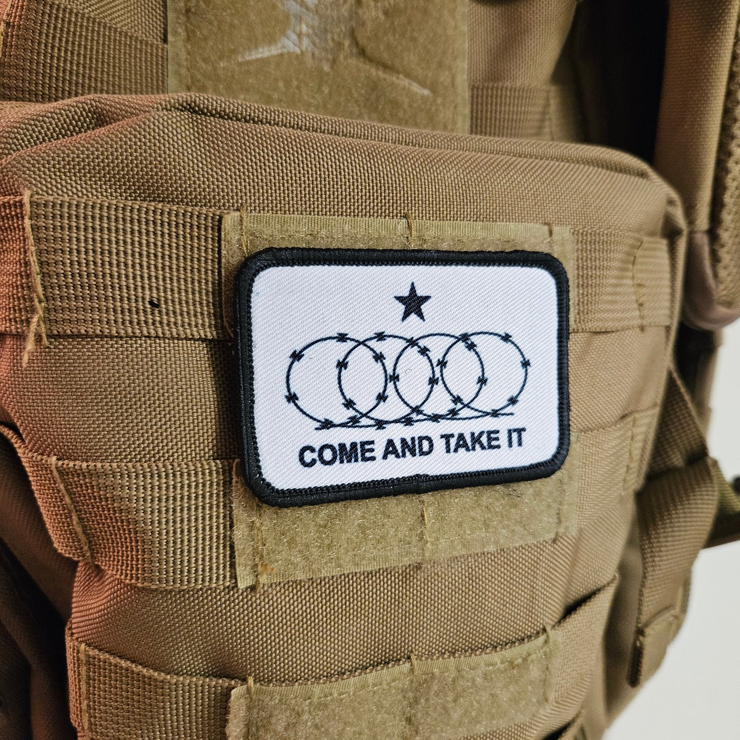 come take it razor wire meme flag 2nd amendment removable patch 2"x3" morale patch with hook and loop backing