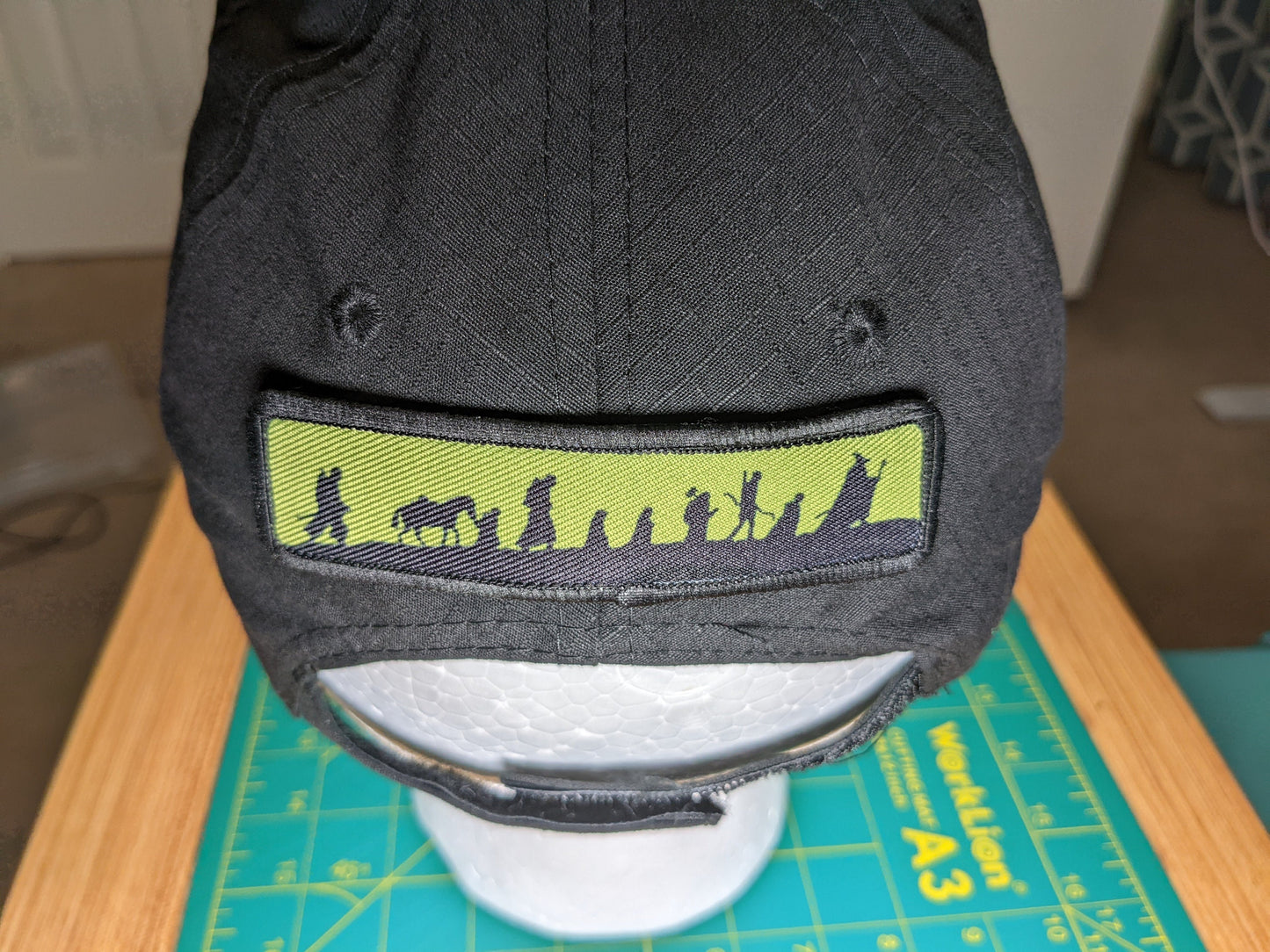 LOTR fellowship silhouette 1"x4" removable morale patch with hook and loop backing good for back of operator hats