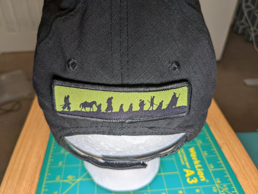 LOTR fellowship silhouette 1"x4" removable morale patch with hook and loop backing good for back of operator hats