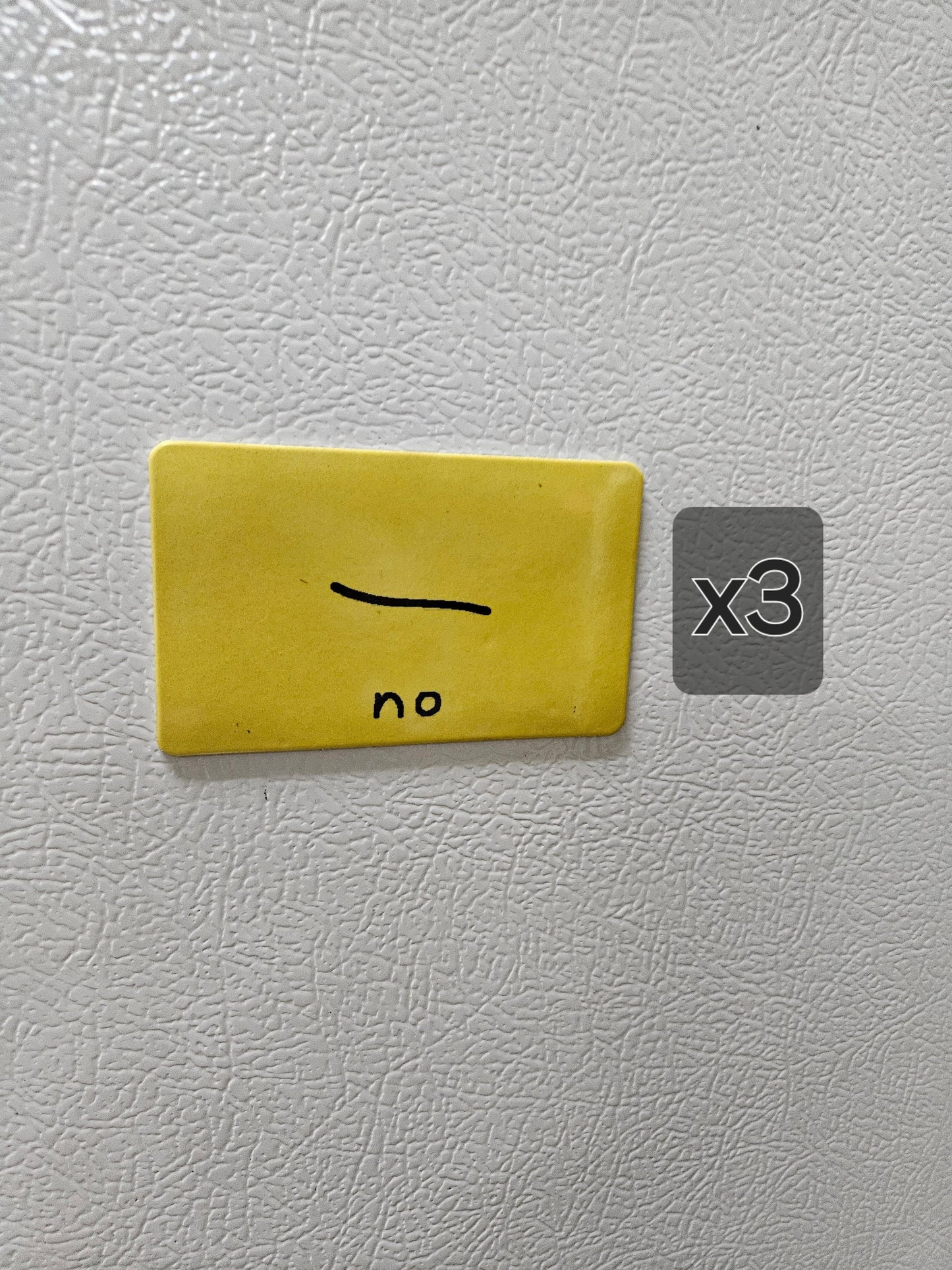 Funny "NO" poorly drawn Gadsden flag parody fridge magnet x3.   2x3.5" dimensions