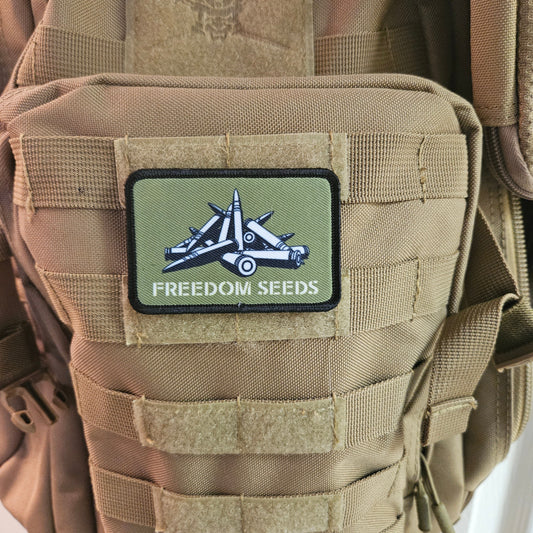 Freedom seeds meme  2"x3"  removable morale patch with hook and loop backing