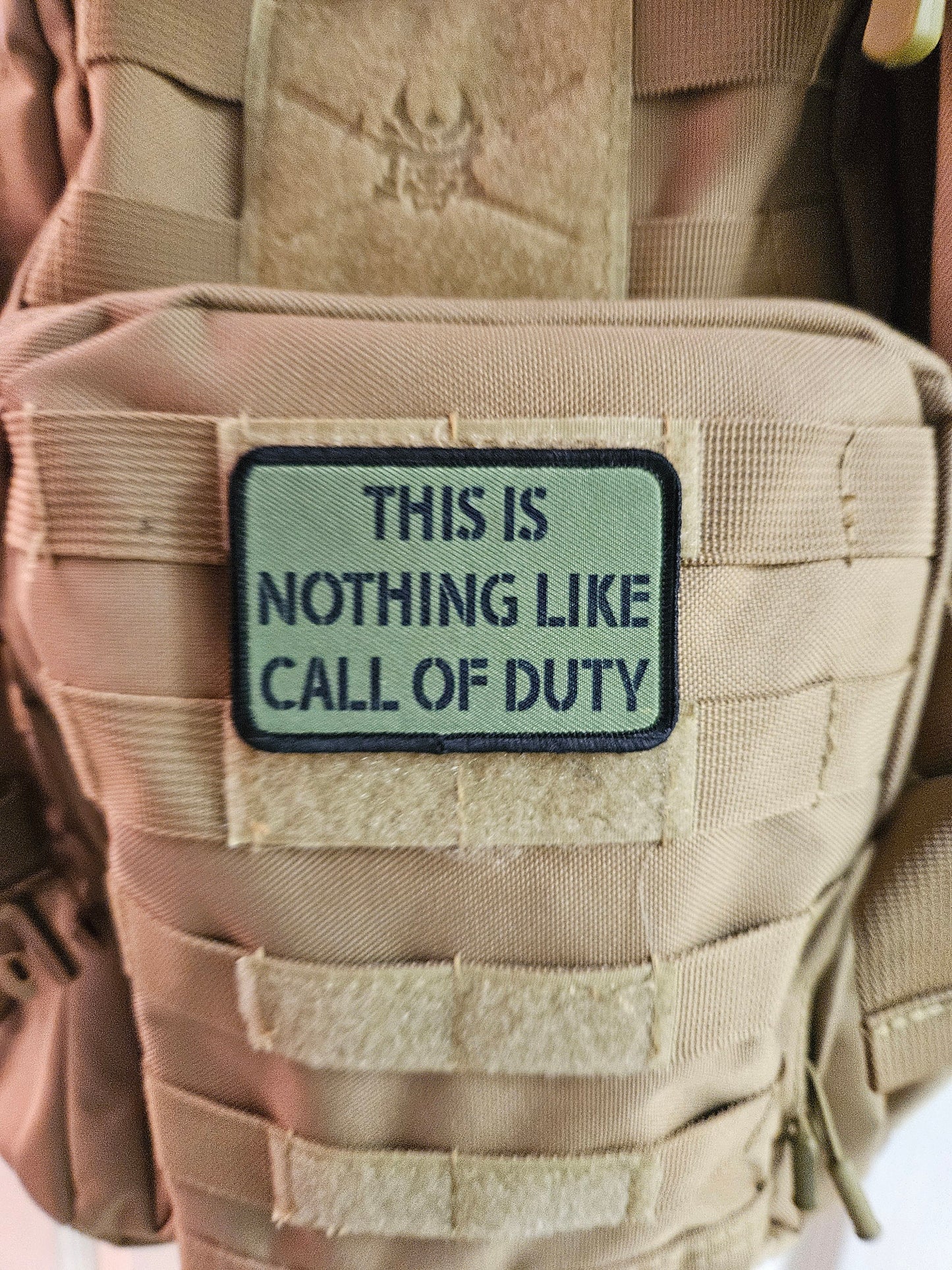 This is nothing like call of duty military gaming meme 2"x3" removable morale patch with hook and loop backing