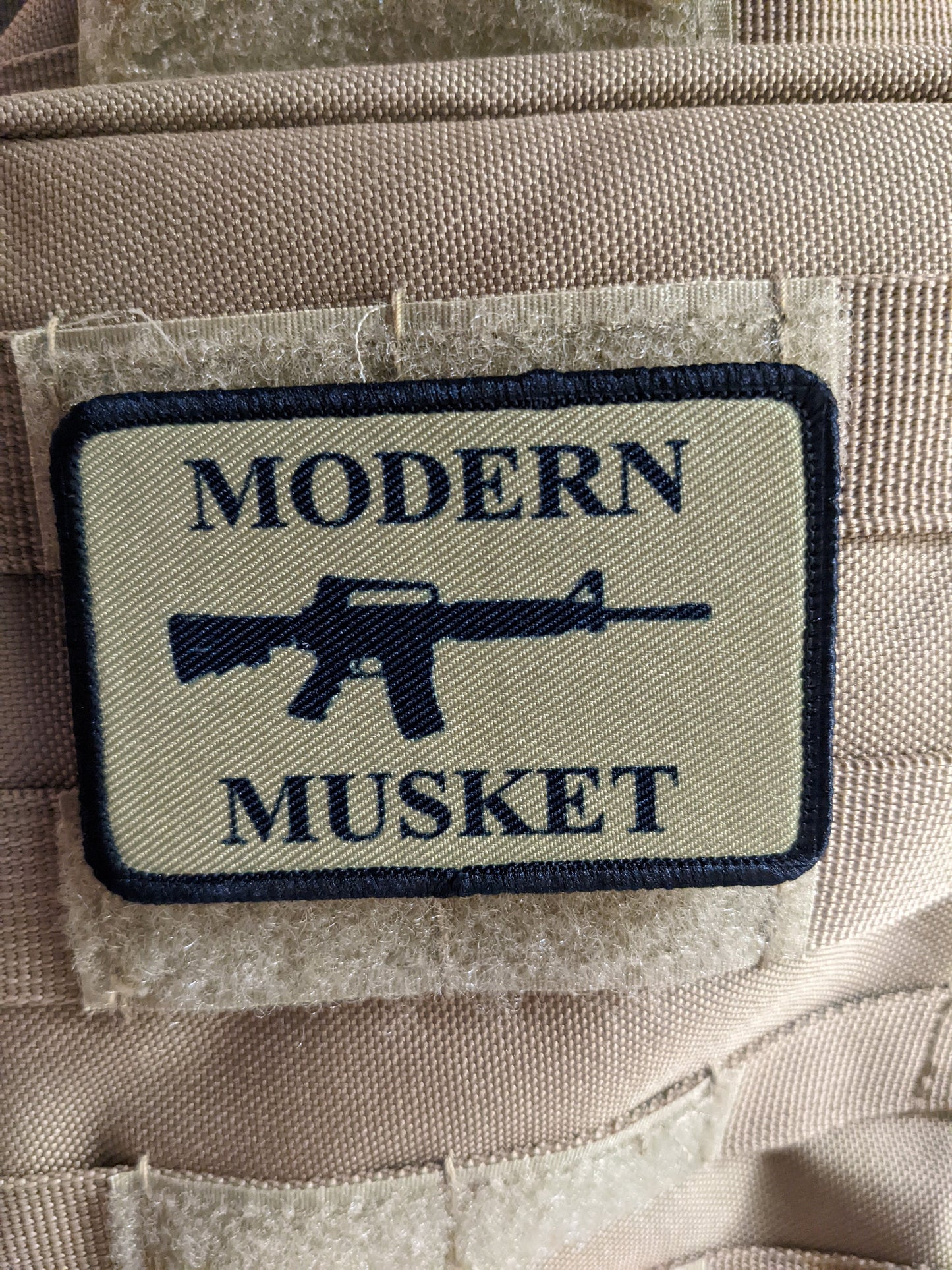 Modern musket 2nd amendment support patch 2"x3" morale patch with hook and loop backing