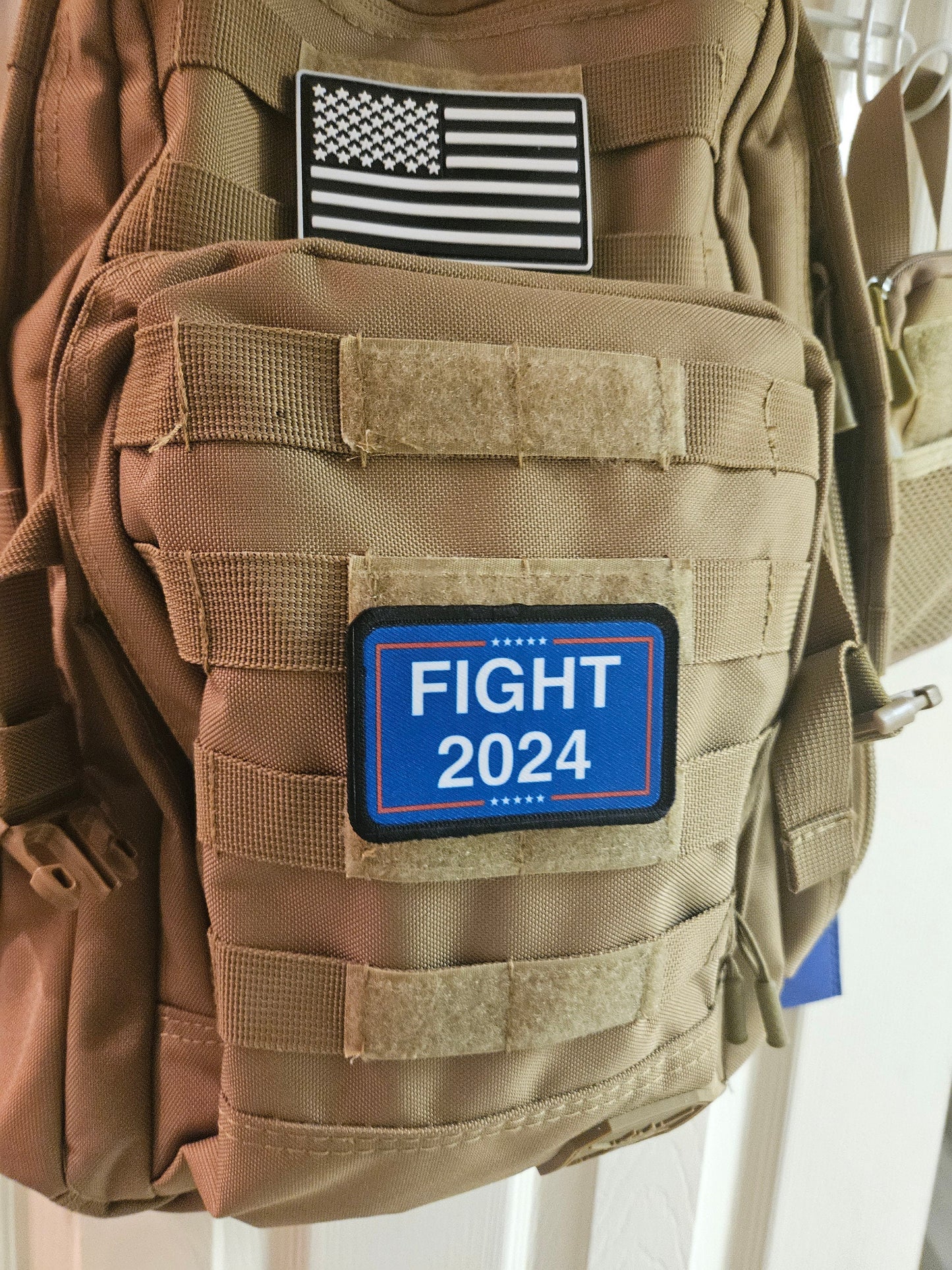 fight 2024  2"x3" morale patch with hook and loop backing military joke meme