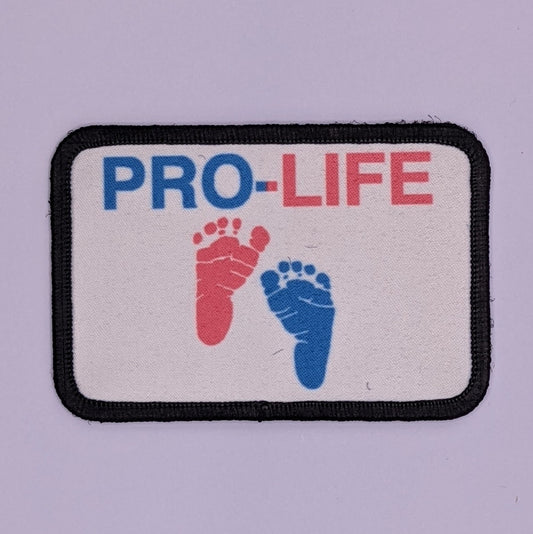 Pro-Life anti-abortion baby feet  2"x3" morale patch with hook and loop for hat