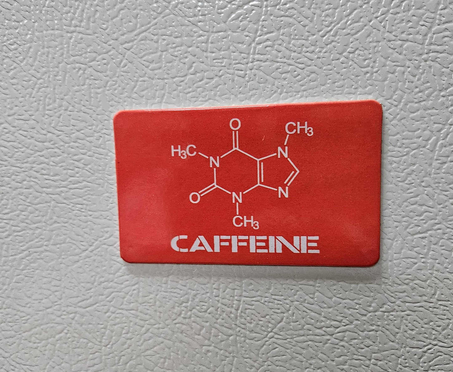 Caffeine molecule coffee enthusiast fridge magnet  2x3.5" dimensions