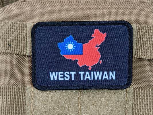 West Taiwan anti-ccp anti-communist support meme 2"x3" morale patch with hook and loop backing