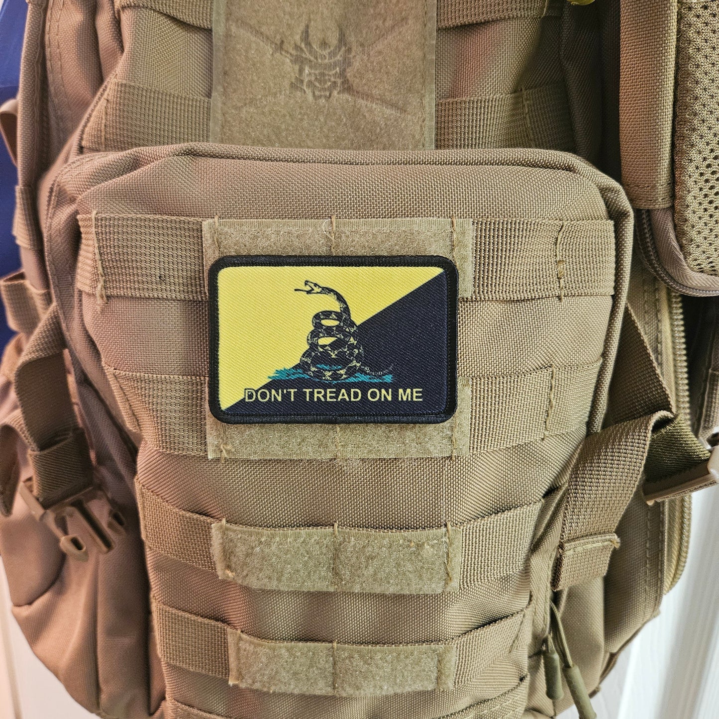 Gadsden flag don't tread on me capitalist version 2"x3" morale patch with hook and loop backing