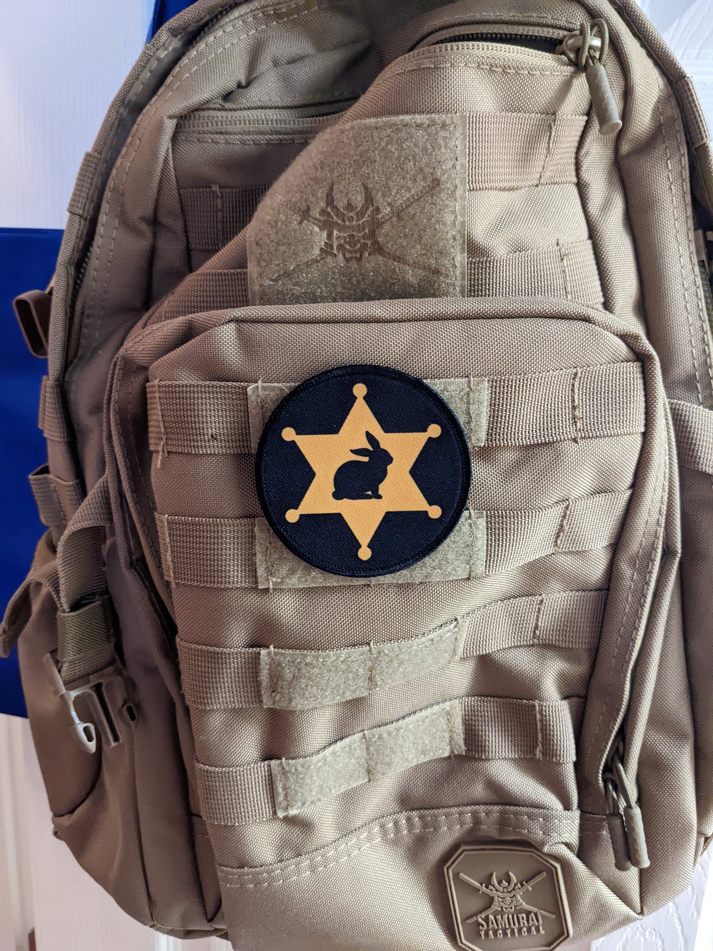 Badge bunny police wife girlfriend type 3  3" circle morale patch with hook and loop backing