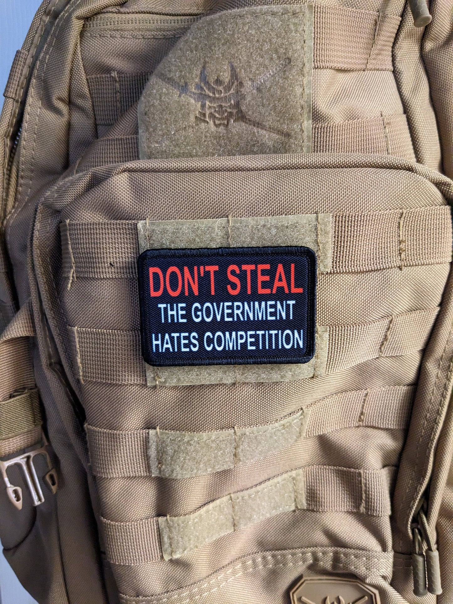 Don't steal the government hates competition IRS taxation is theft 2"x3" morale patch with hook and loop backing