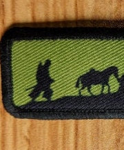 LOTR fellowship silhouette 1"x4" removable morale patch with hook and loop backing good for back of operator hats