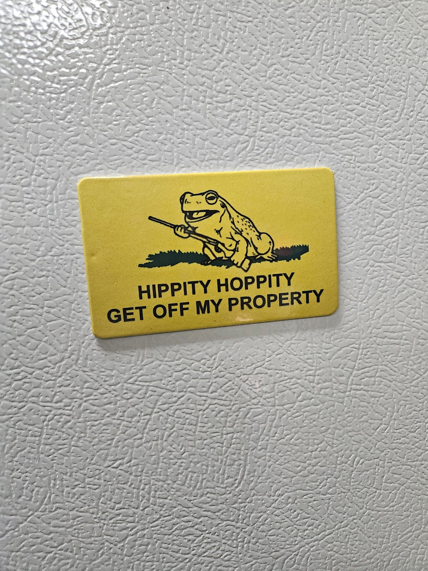 3x hippity hoppity get off my property Gadsden flag parody fridge magnet  2x3.5" dimensions
