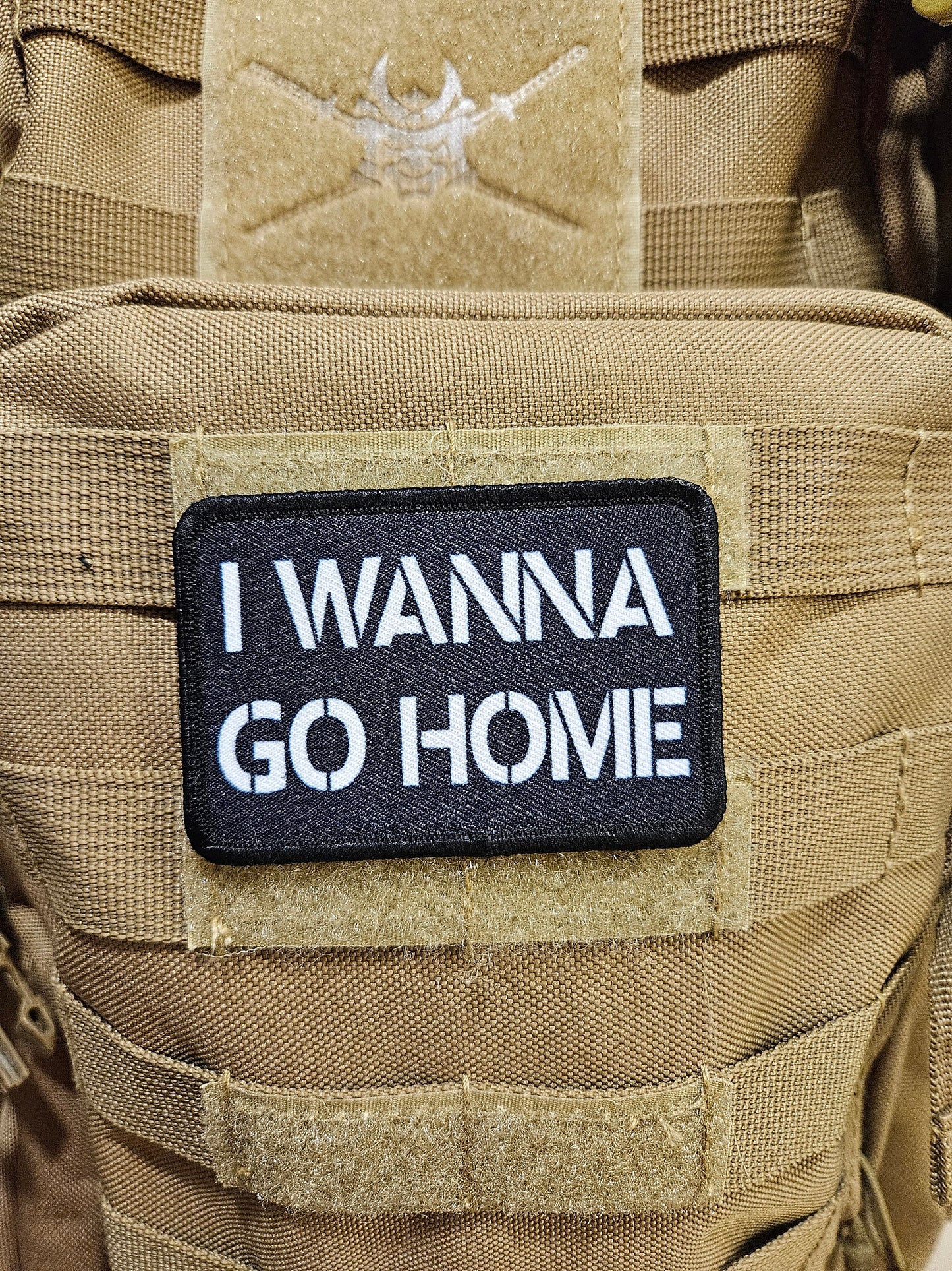 I wanna go home funny meme 2"x3" removable morale patch with hook and loop backing