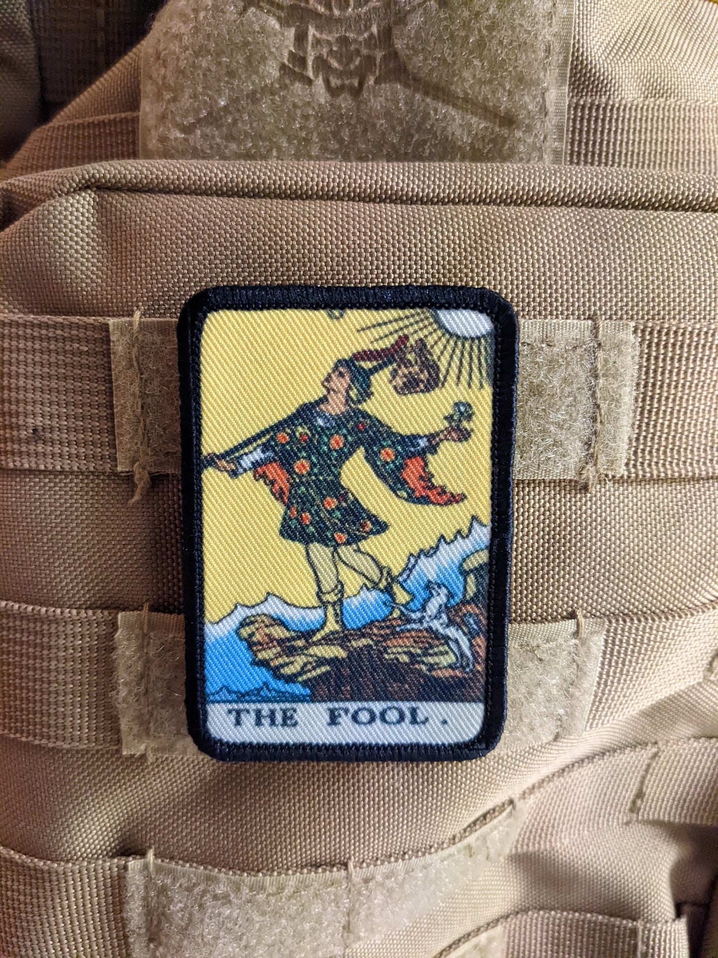 The fool tarot card special forces military  2"x3" morale patch with hook and loop backing