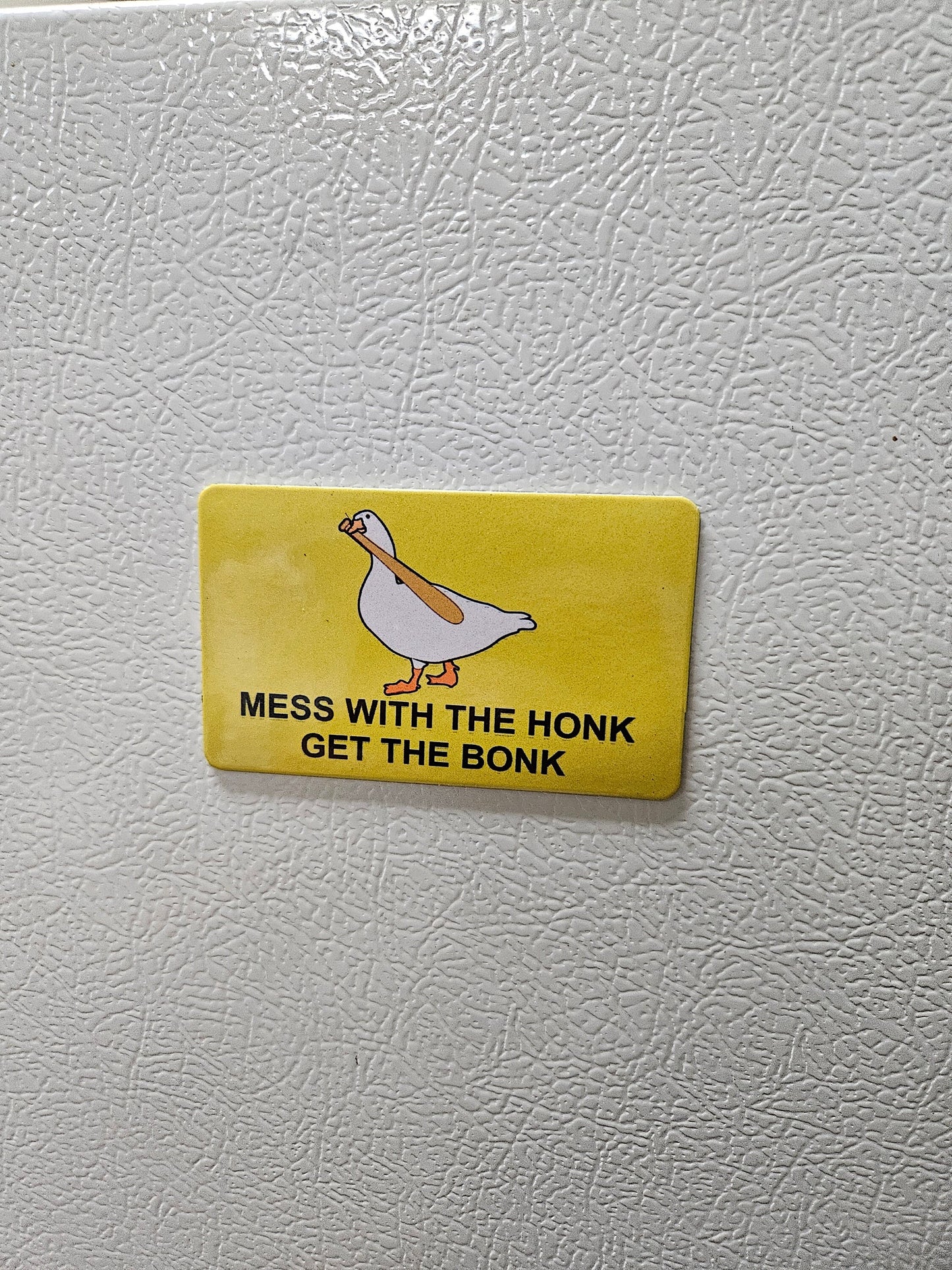 Funny mess with the honk get the bonk Gadsden flag parody fridge magnet x3.   2x3.5" dimensions