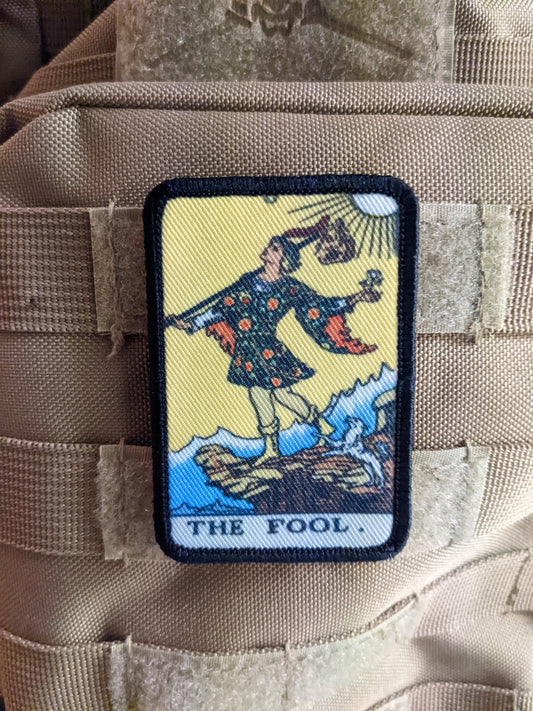 The fool tarot card special forces military  2"x3" morale patch with hook and loop backing