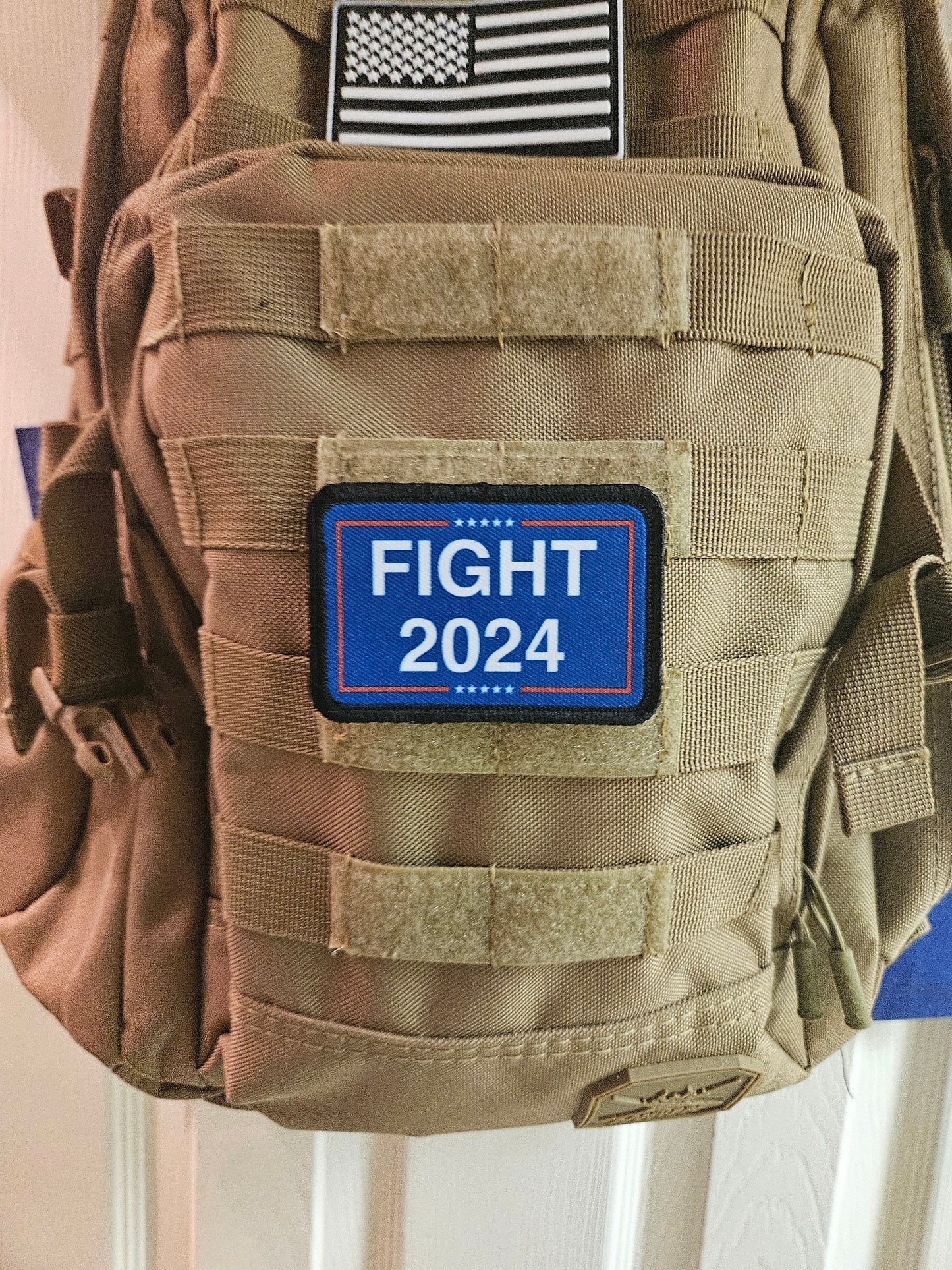 fight 2024  2"x3" morale patch with hook and loop backing military joke meme