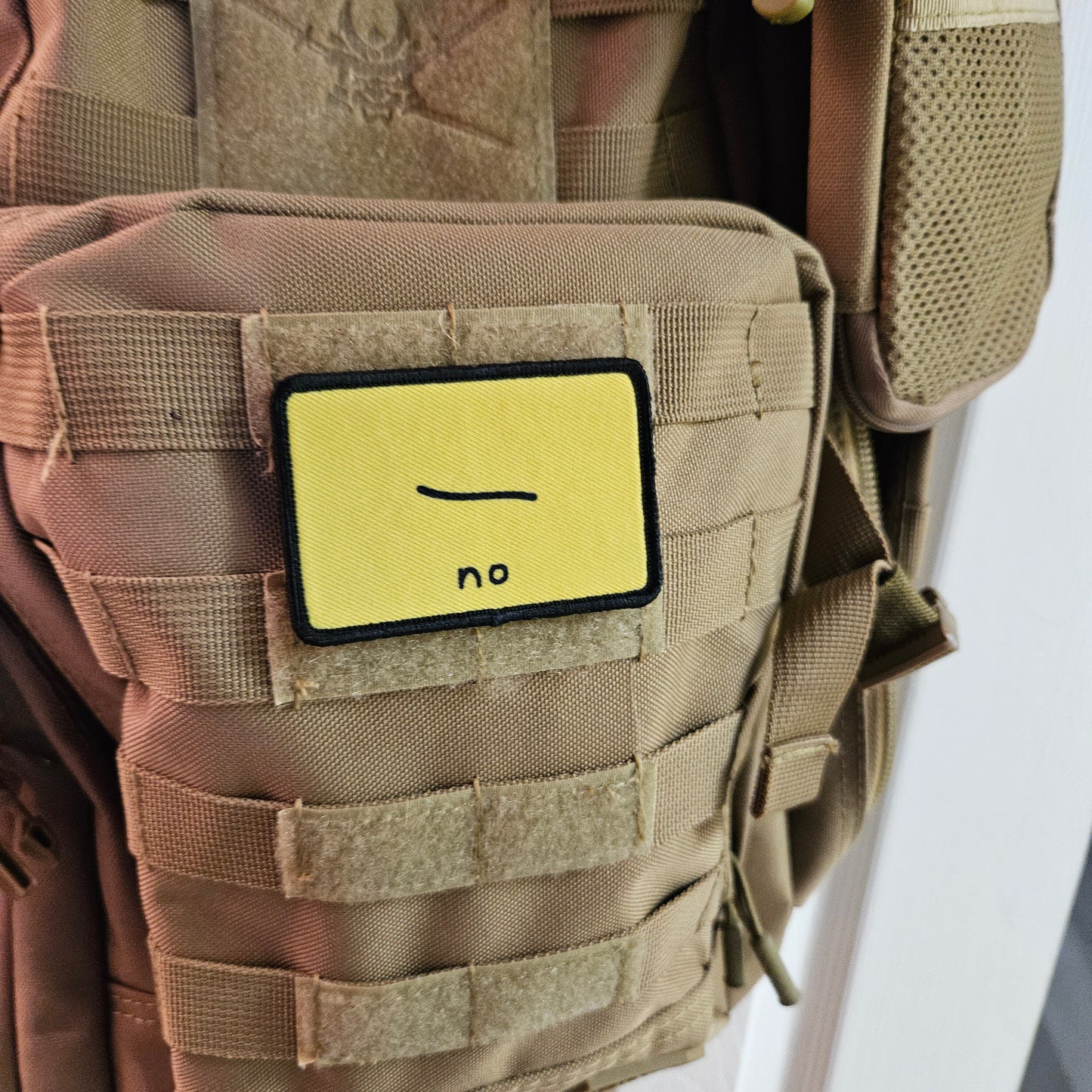 No snake bad drawing parody Gadsden flag meme 2"x3" removable morale patch with hook and loop backing