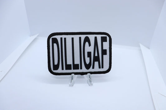 Do I Look Like I Give A Fuck DILLIGAF removable patch 2"x3" morale patch with hook and loop backing