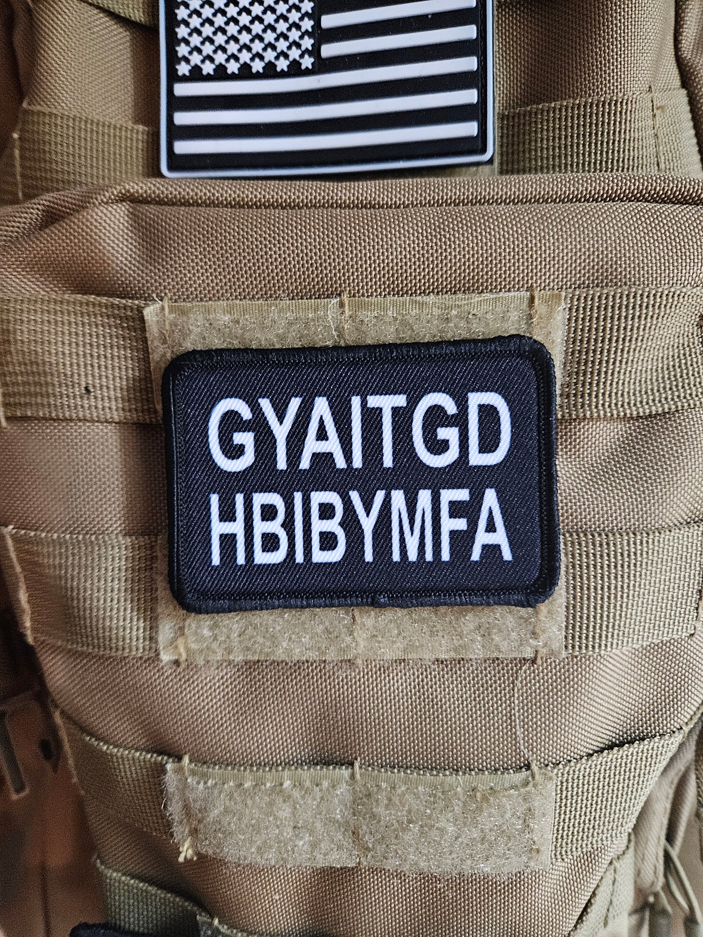 Gen x test GYAITGDHBIBYMFA  meme 2"x3" morale patch with hook and loop backing