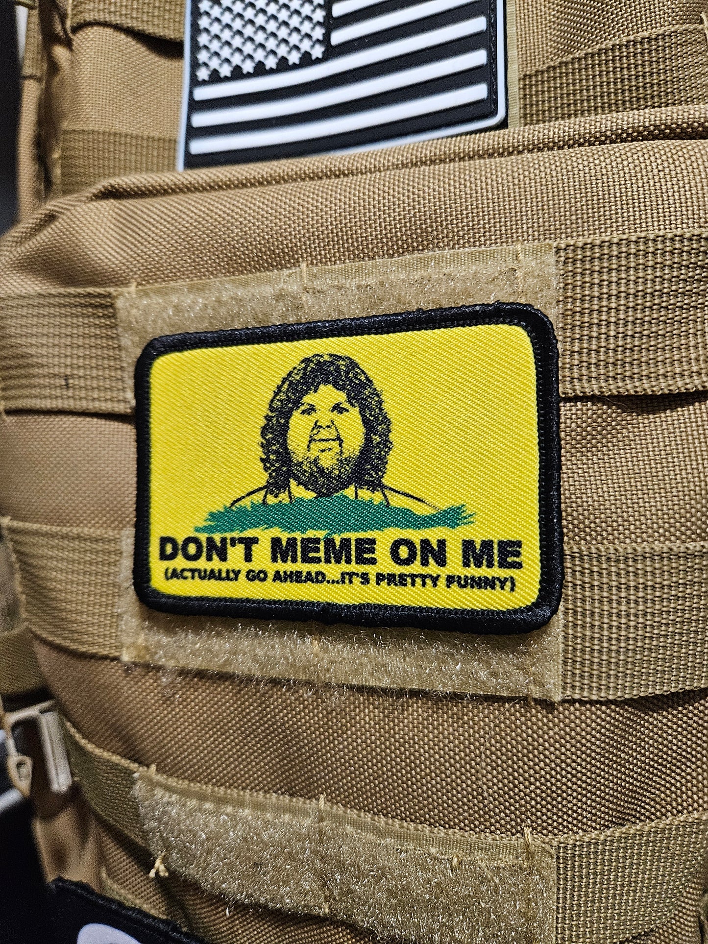 Jd vance meme dont meme on me joke  2"x3" morale patch with hook and loop backing