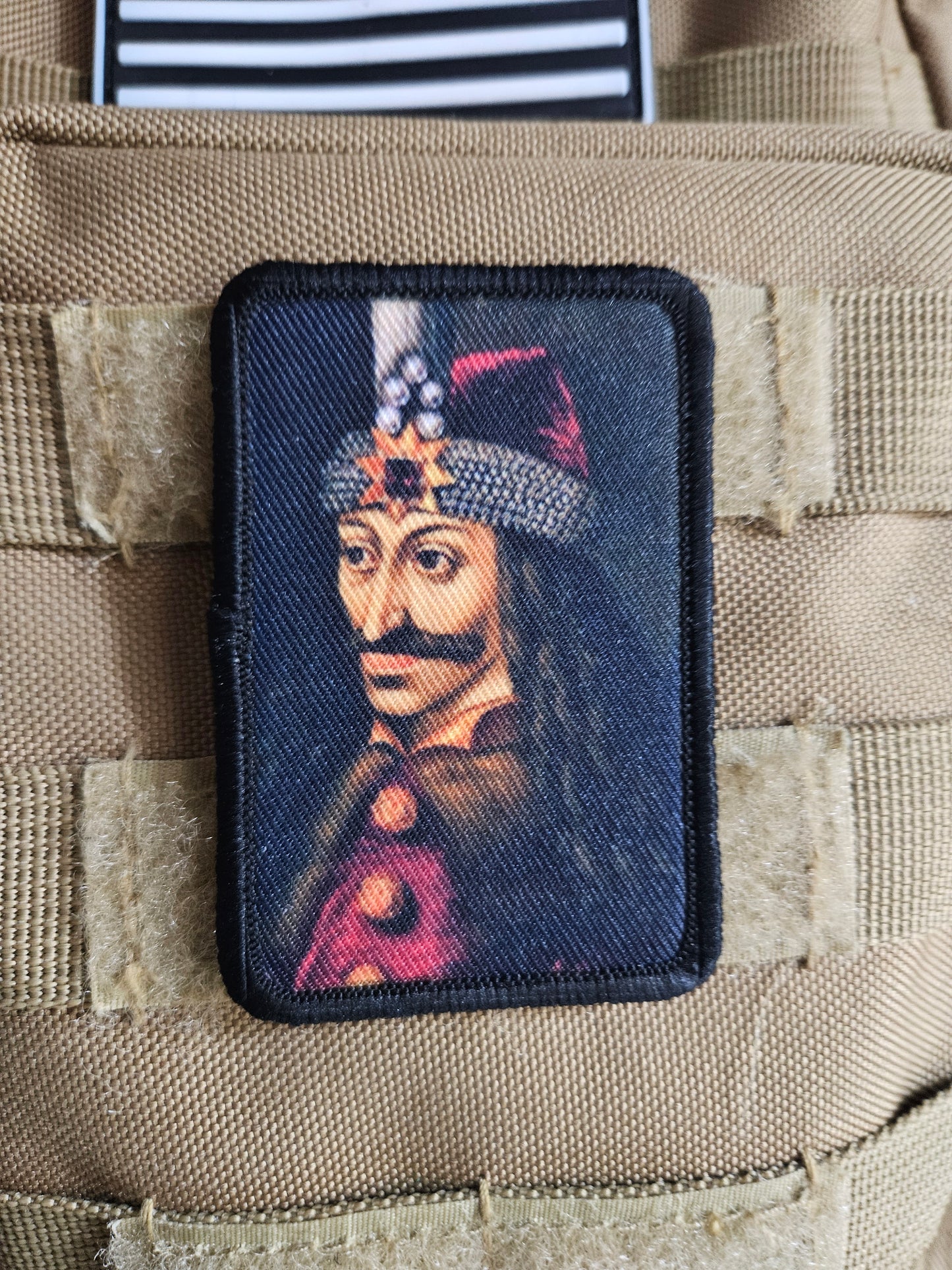 Vlad the impaler dracula tepes history 2"x3"  removable morale patch with hook and loop backing