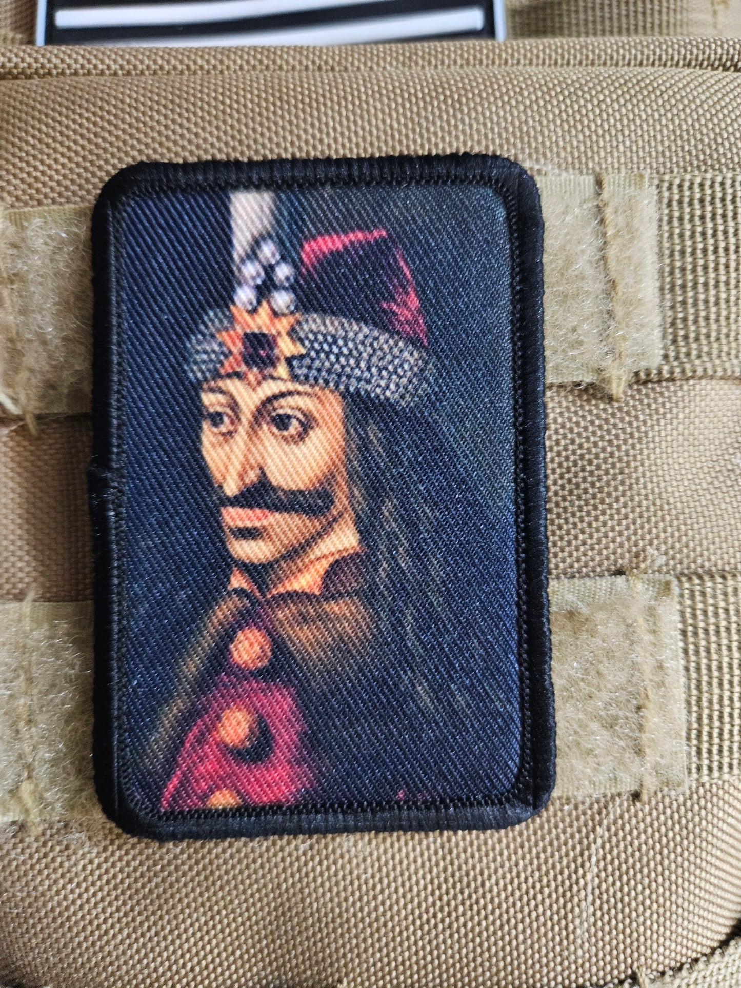 Vlad the impaler dracula tepes history 2"x3"  removable morale patch with hook and loop backing