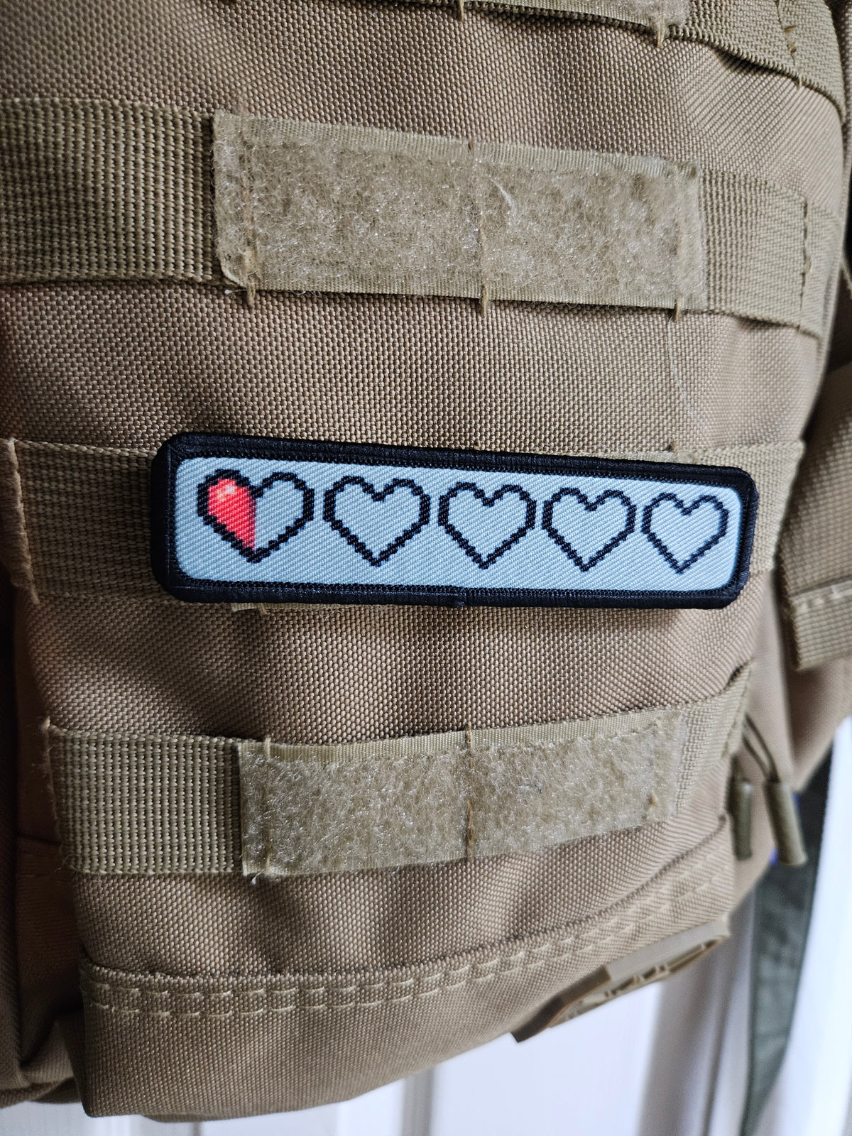 Low health gaming patch  1"x4" removable morale patch with hook and loop backing