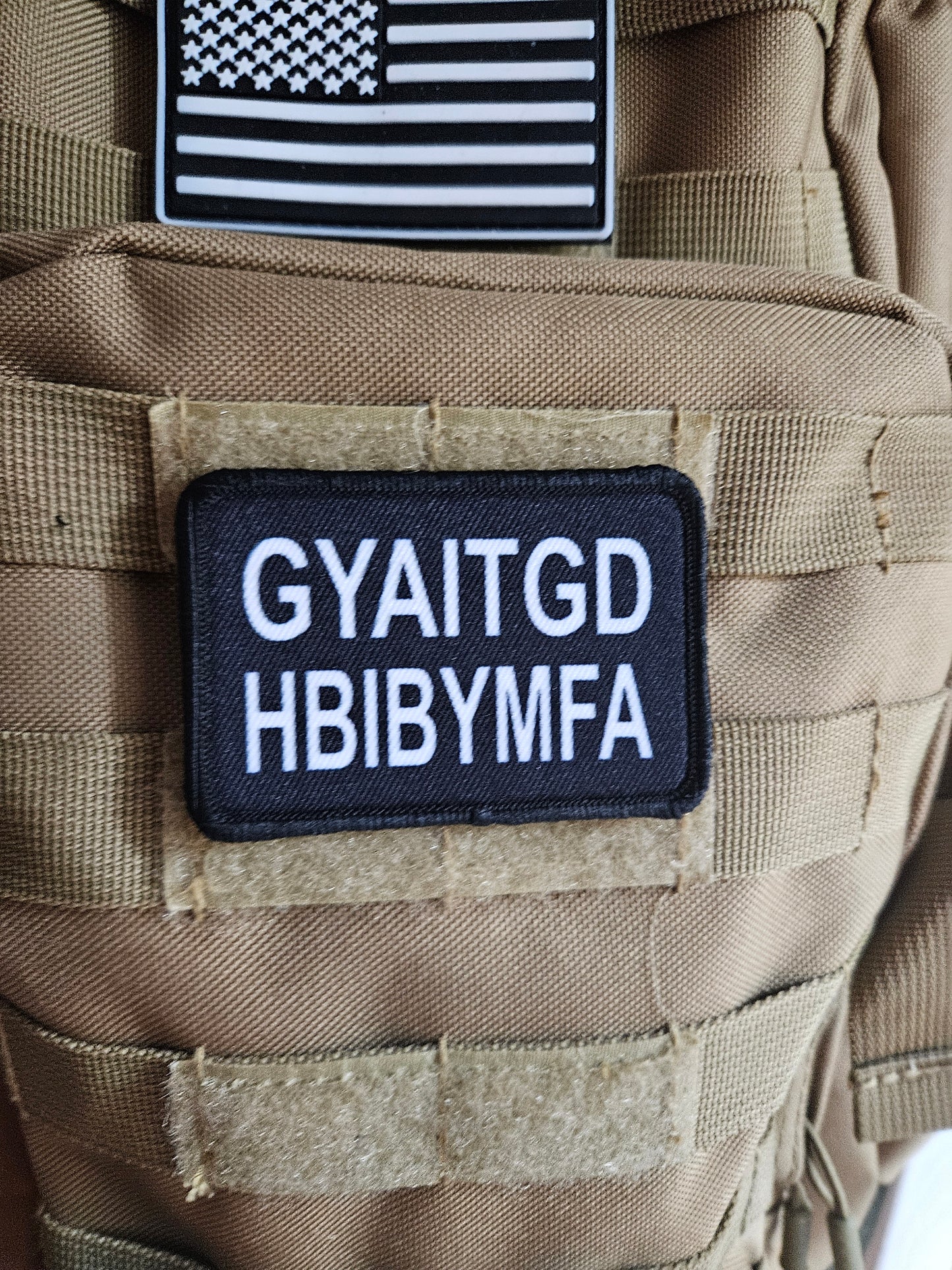 Gen x test GYAITGDHBIBYMFA  meme 2"x3" morale patch with hook and loop backing