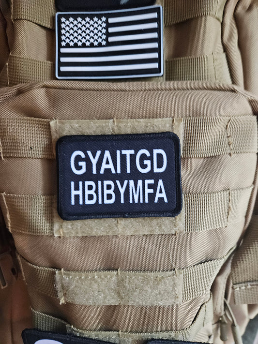 Gen x test GYAITGDHBIBYMFA  meme 2"x3" morale patch with hook and loop backing