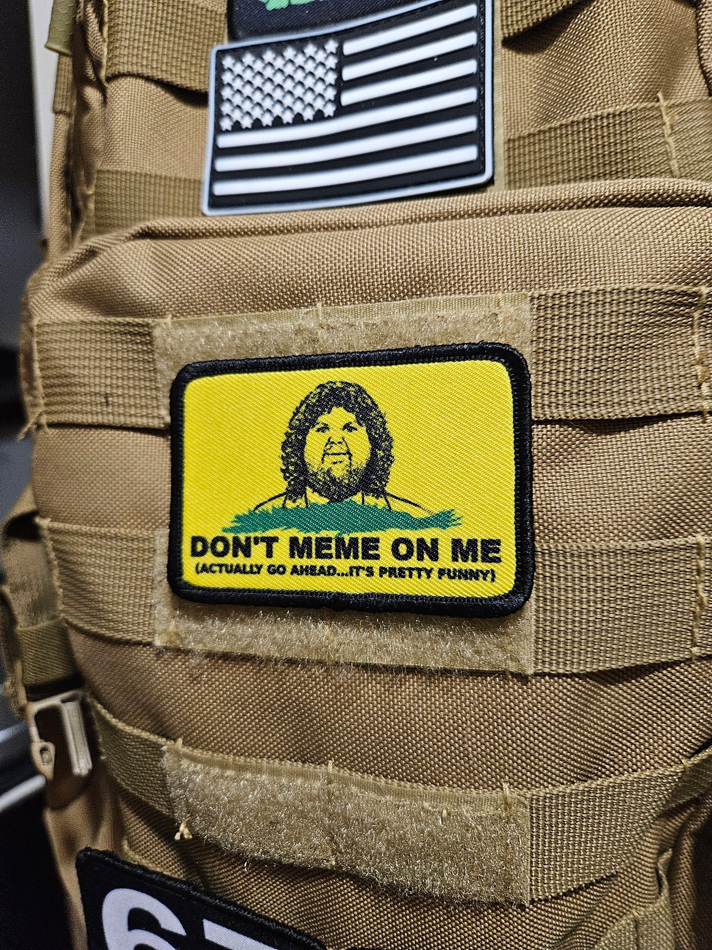 Jd vance meme dont meme on me joke  2"x3" morale patch with hook and loop backing