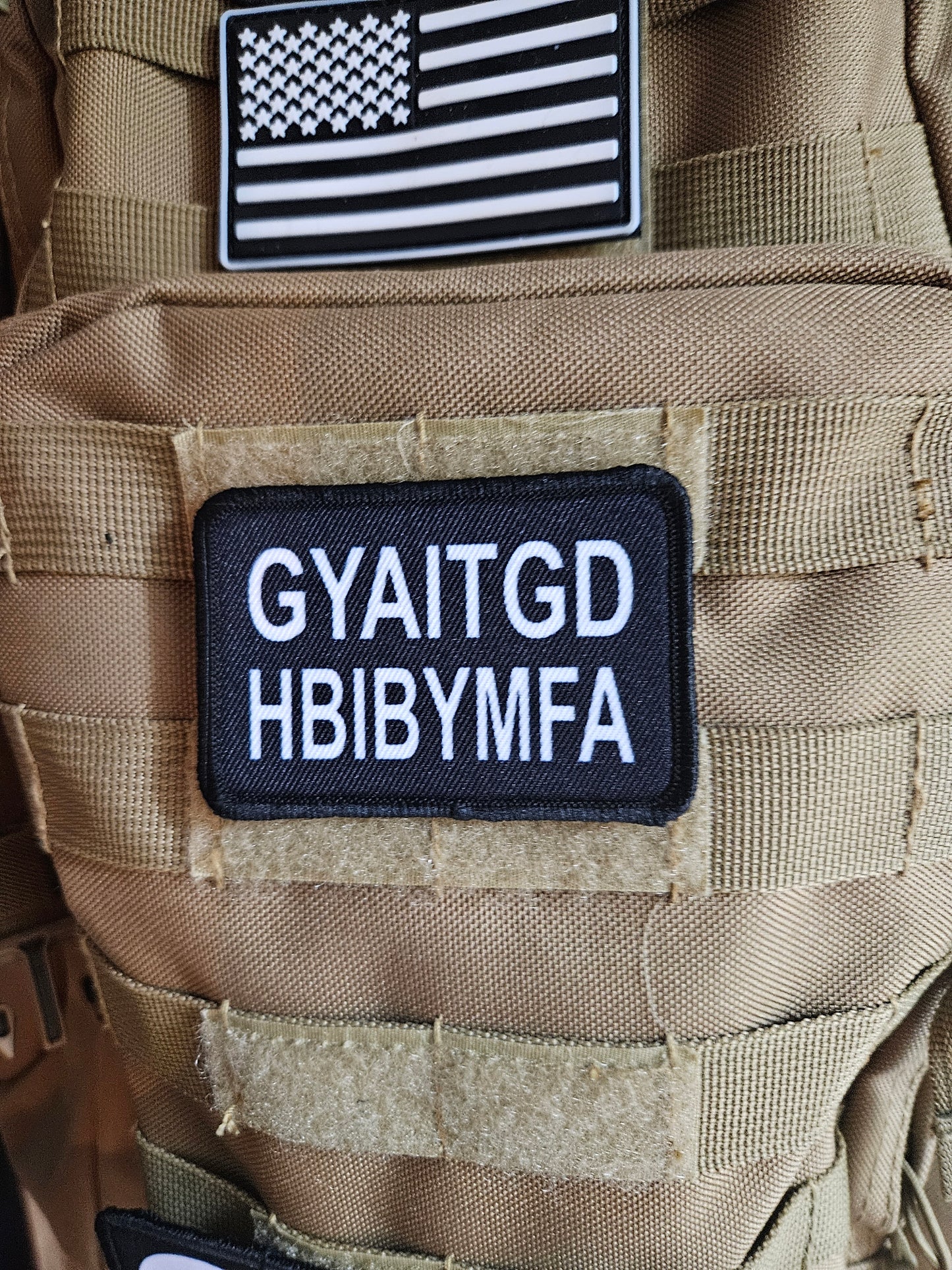 Gen x test GYAITGDHBIBYMFA  meme 2"x3" morale patch with hook and loop backing