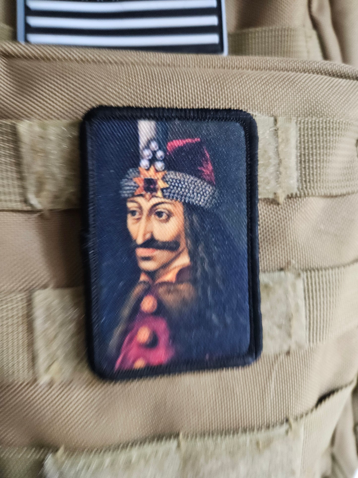 Vlad the impaler dracula tepes history 2"x3"  removable morale patch with hook and loop backing
