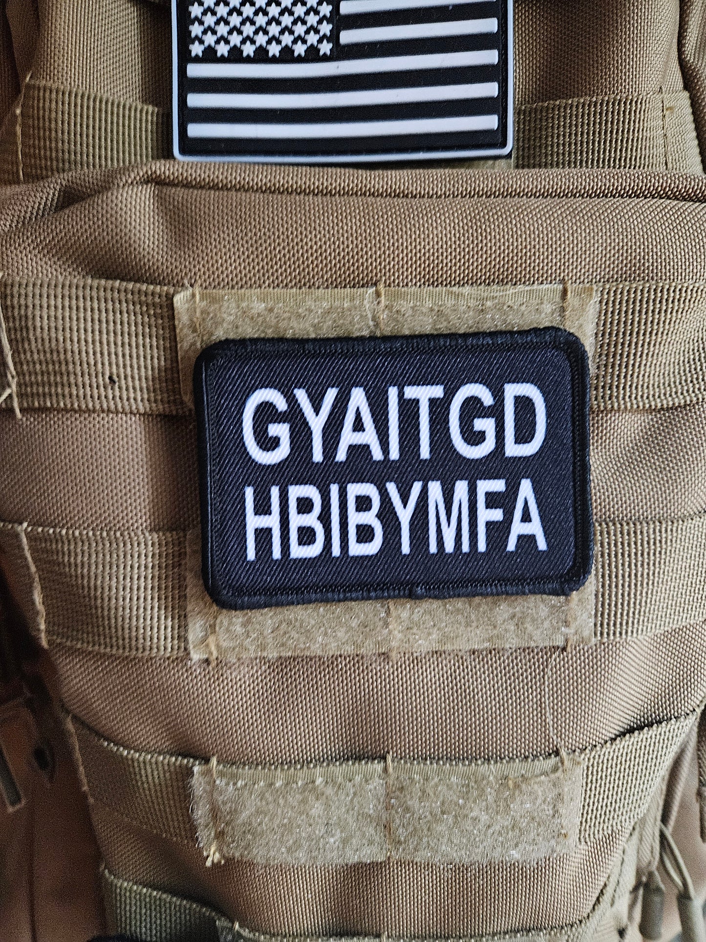 Gen x test GYAITGDHBIBYMFA  meme 2"x3" morale patch with hook and loop backing